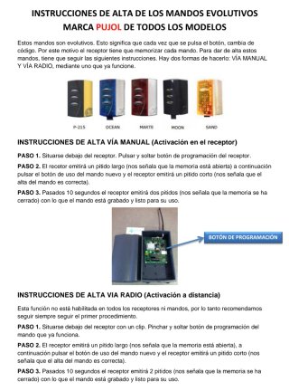 Mando Garaje Pujol Vario Pro