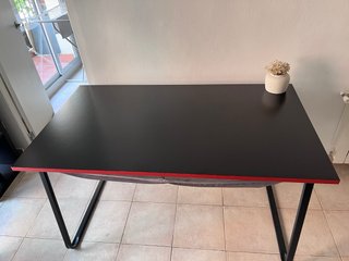 Escritorio Gaming Negro y Rojo 140x80cm