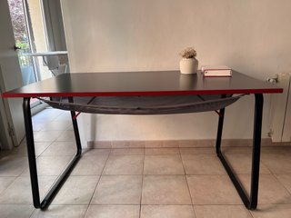 Escritorio Gaming Negro y Rojo 140x80cm