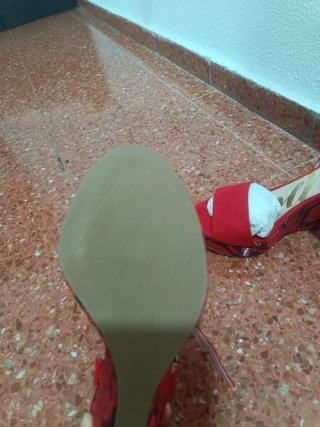 Sandalias Cuplé Rojas Tacón Cuña