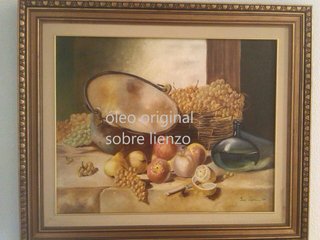 Cuadro Pintura al Óleo sobre lienzo, Bodegón