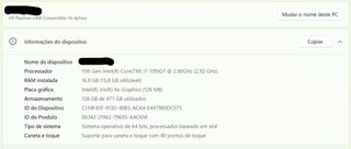 HP Pavilion x360 14 i7 16GB RAM Bateria 100%