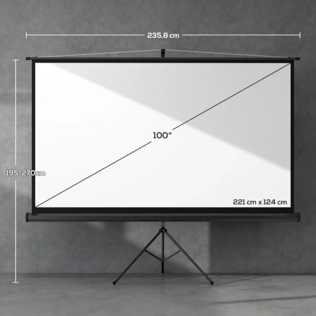 Pantalla proyector 100 pulgadas con soporte