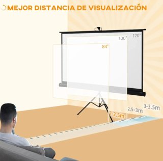 Pantalla proyector 100 pulgadas con soporte