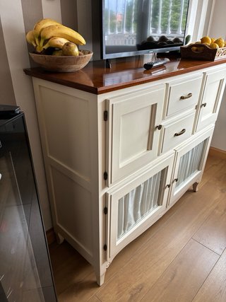 Aparador Cocina Madera Blanco y Miel