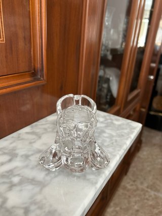 Figura perro de cristal transparente