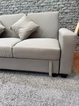 Sofá Cama Beige con Almacenamiento