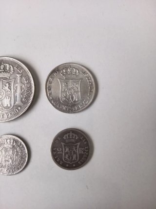 Lote 4 monete in argento di Isabel II