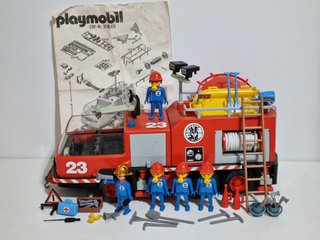 Playmobil 3526 Caja Antiguo Camion Bomberos Equipo