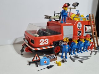 Playmobil 3526 Caja Antiguo Camion Bomberos Equipo