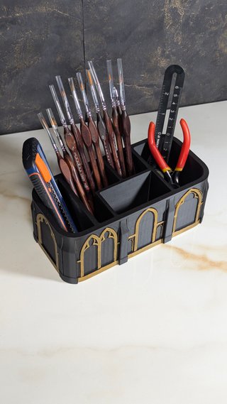 Organizador de Escritório Gótico Dourado