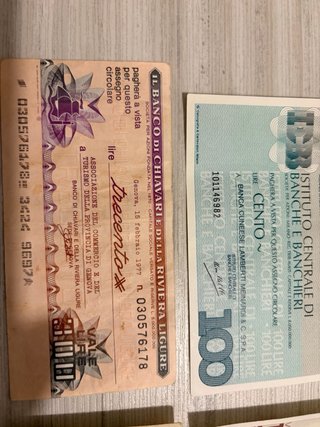 Lotto Banconote e Assegni Vintage Italiani