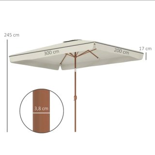 Sombrilla mástil de aluminio y manivela