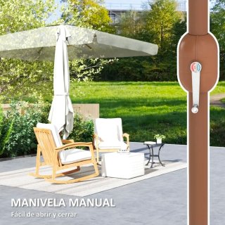 Sombrilla mástil de aluminio y manivela