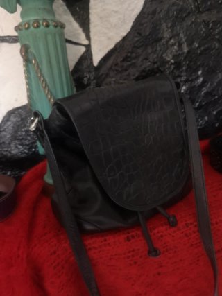 Bolso Piel Italiano Bandolera Negro