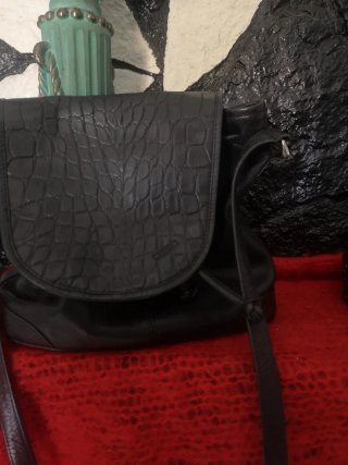 Bolso Piel Italiano Bandolera Negro