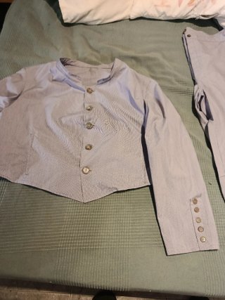 Abito corto da cowboy uomo blu e bianco
