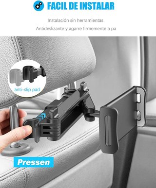 Supporto tablet auto per poggiatesta con rotazione 360