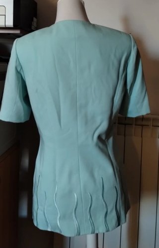 Blazer donna senza maniche color teal