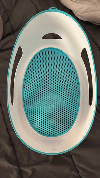 Soporte bañera bebé azul y blanco