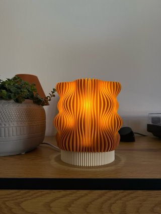 Brown-beige table lamp in Pinterest style