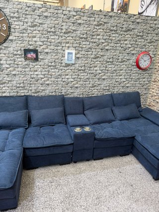 Sofá modular chaise longue azul