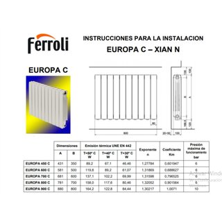 Radiador FERROLI EUROPA 800