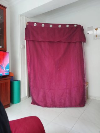Cortina morada doble  1.40x 1.92.