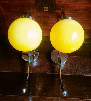 Coppia di Lampade da Parete XL Space Age Spagna Anni '70