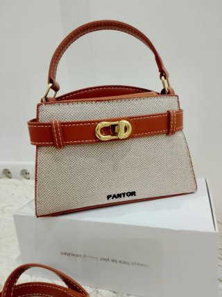 Bolso de mano PANTOR beige y marrón