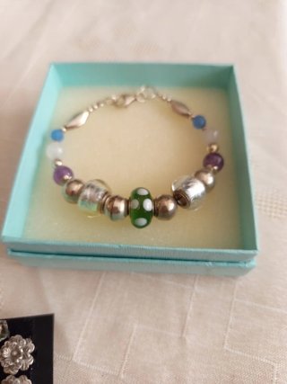 Lote Plata 925: Pulsera y 2 pares pendientes