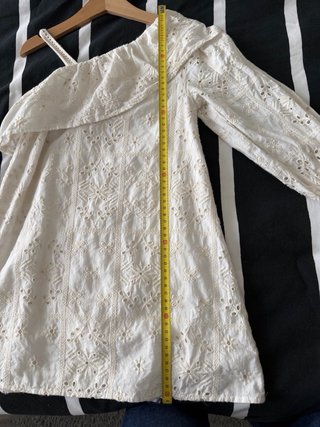 Vestido Zara Blanco Brocado 6 años
