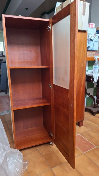 Mueble Almacenamiento Madera Cristal