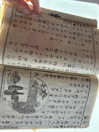 Libro antiguo japonés, texto de colegio 1892