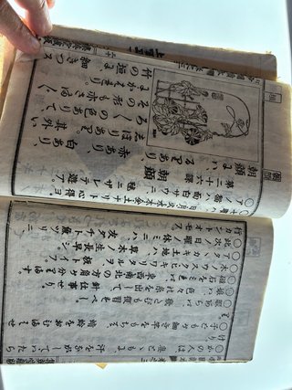 Libro antiguo japonés, texto de colegio 1892