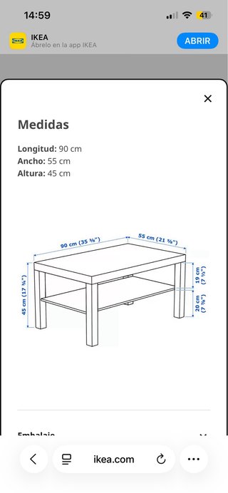 Mesa de centro Lack Ikea Negra