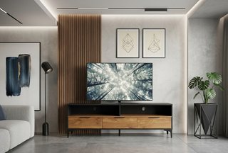 Mueble TV Negro y Madera