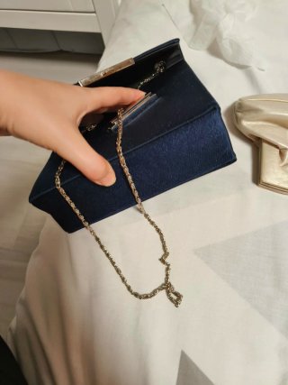 Bolso de fiesta terciopelo azul marino