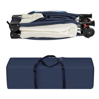 Cuna de viaje con cambiador y bolsa, 132 x 75 x 104 cm, azul