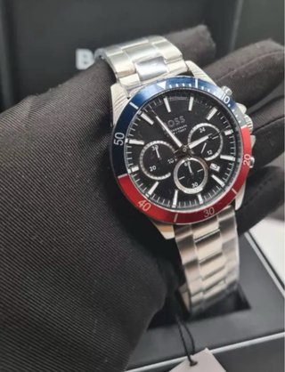 Reloj Hugo Boss Negro y Plateado Original