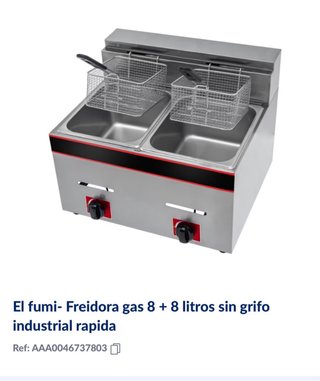 Freidora Gas 8+8Lt  Industrial