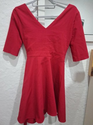 Vestido cruzado rojo talla XS