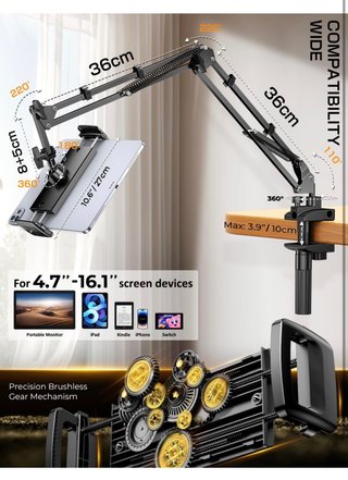 Soporte Plegable para Tablet con pinza