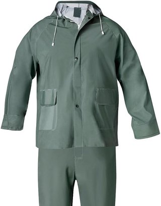 Traje impermeable pvc verde ajustable