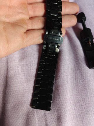 Correa Reloj 22mm Acero Inoxidable Negra