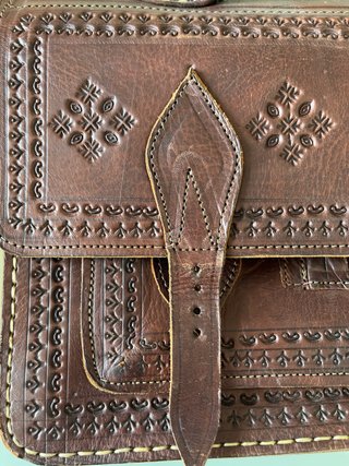 Maletín Cuero Artesano Vintage 38cm