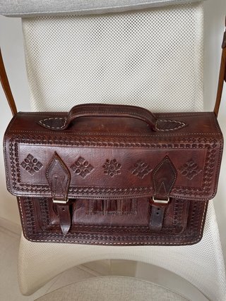Maletín Cuero Artesano Vintage 38cm