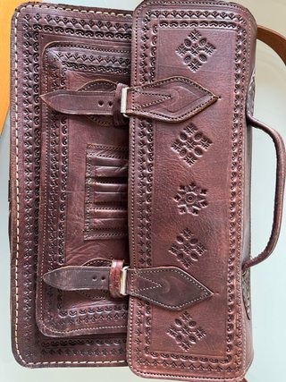 Maletín Cuero Artesano Vintage 38cm