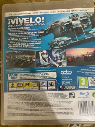 Juego PS3 F1 2012