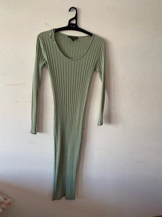Vestido largo verde elástico Primark Talla S